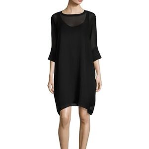 Eileen Fisher Black Sheer Dress